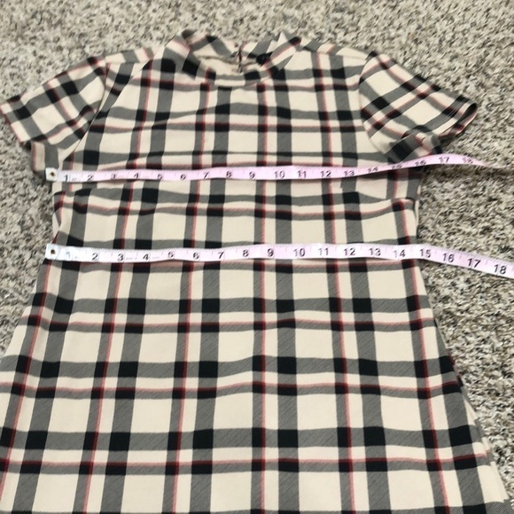 Anthropologie Sanctuary Dress Size Small Petite SP Tan Tartan Plaid Bodycon Mini - Picture 7 of 8